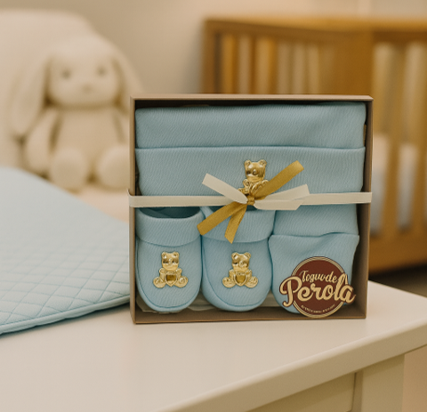Kit Recém-nascido - Sapatinho-Touca-Luva